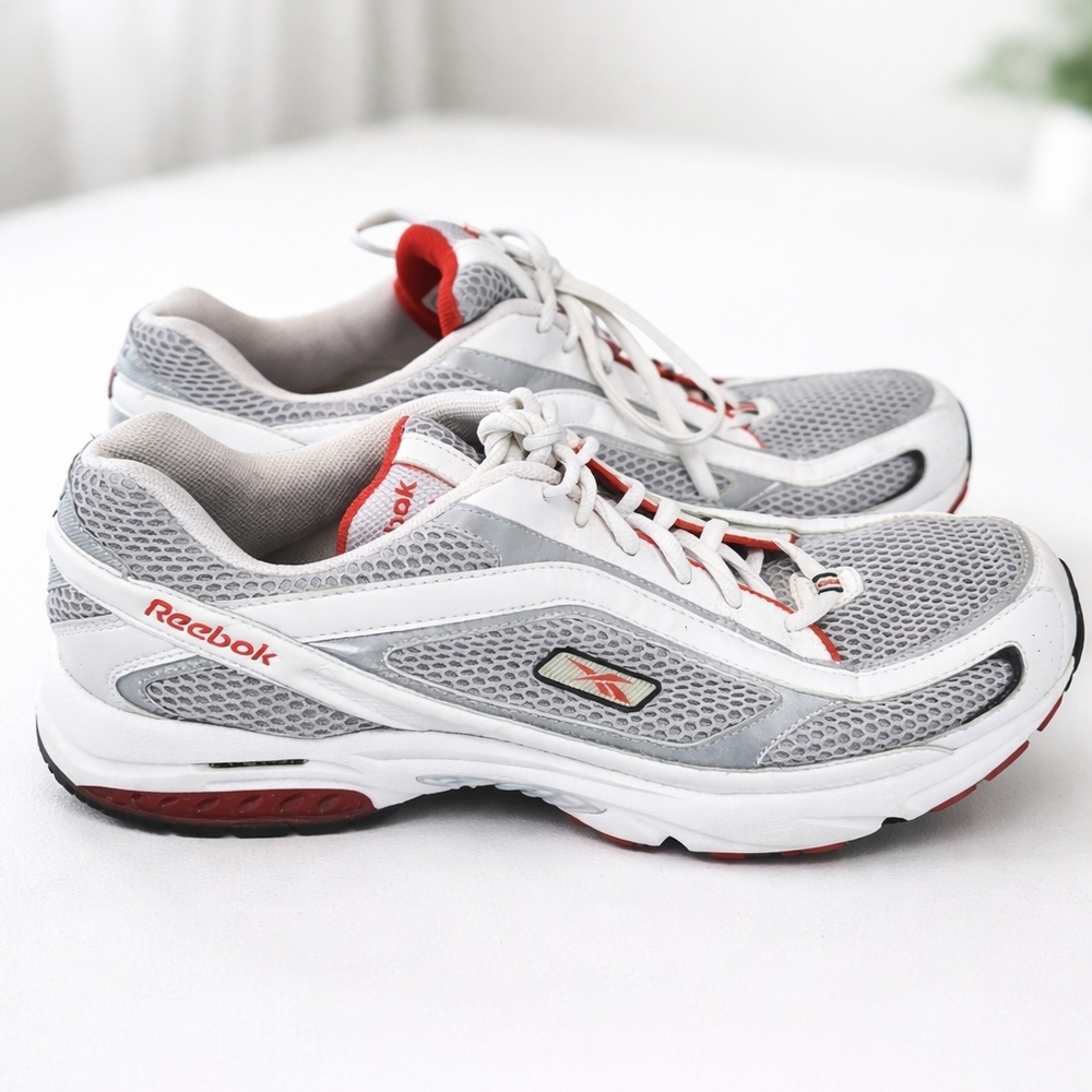 REEBOX- Classic Mesh Running Sneakers Gray White Red Men’s Size 11